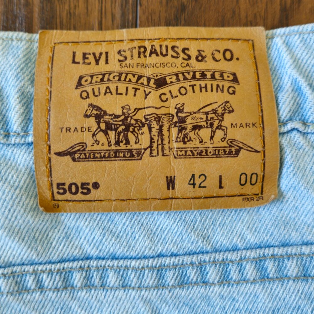 Vtg 90s Levi's 550 Jean Shorts Men 42 Blue Jorts Denim Orange Tab Baggy Y2K - Picture 8 of 8